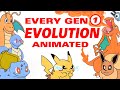 Every gen 1 pokemon evolution animated