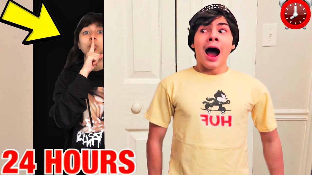 24 HOUR CHALLENGE IN DORITO’S REACTION’S HOUSE!! *CAUGHT* YouTube