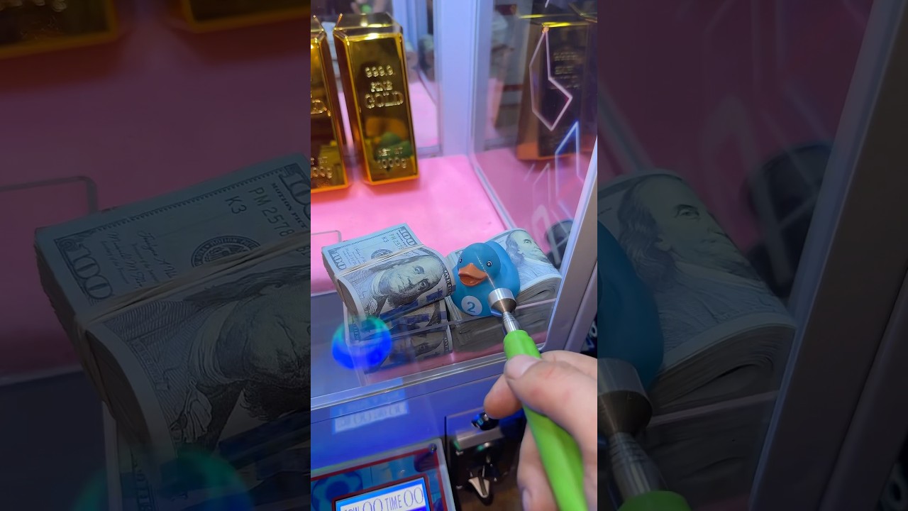 Kid Uses Magnet to Win $10,000 from Claw Machine!! 