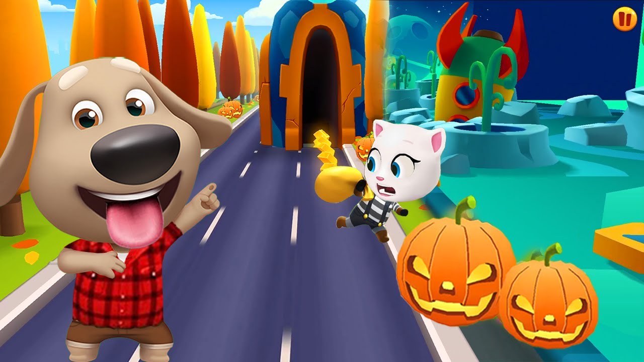 Talking Tom Gold Run Android Halloween - Ben Rabbit & Angela vs Boss ...