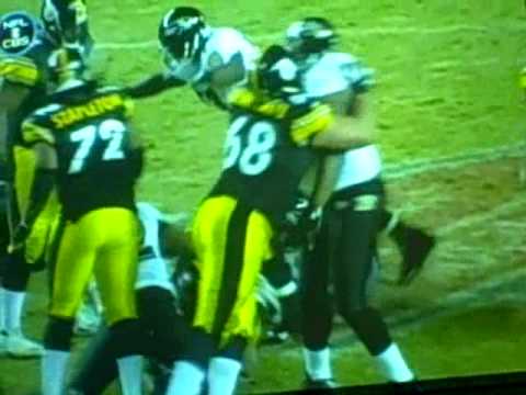 Chris Kemoeatu gets an unnecessary roughness call during the afc championship game between pittsburgh and baltimore