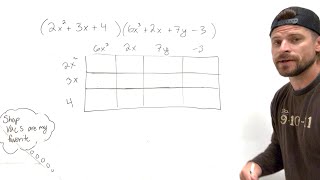 Trinomial Multiplied by 4 Term Polynomial Box Method