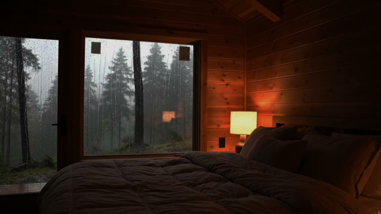 🌧️ Rain on Cabin Roof | Peaceful Ambience for Relaxation & Sleep