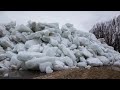 ICE TSUNAMI CRASHES ONTO SHORELINE IN FORT ERIE, ON - 02/24/2019