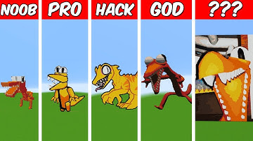 ORANGE FROM RAINBOW FRIENDS Pixel Art in Minecraft Noob vs Pro vs Hacker vs God Minecraft Animation