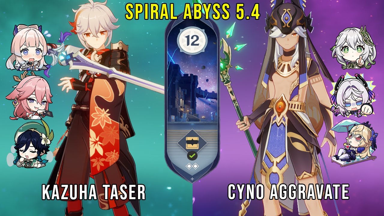 C0 Kazuha Taser and C1 Cyno Aggravate | Genshin Impact Abyss 5.4 Floor 12 9 Stars