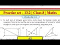 Class 8th|Math|Practice set 13.2|Chp no.13 congruence of triangle|Ms classes