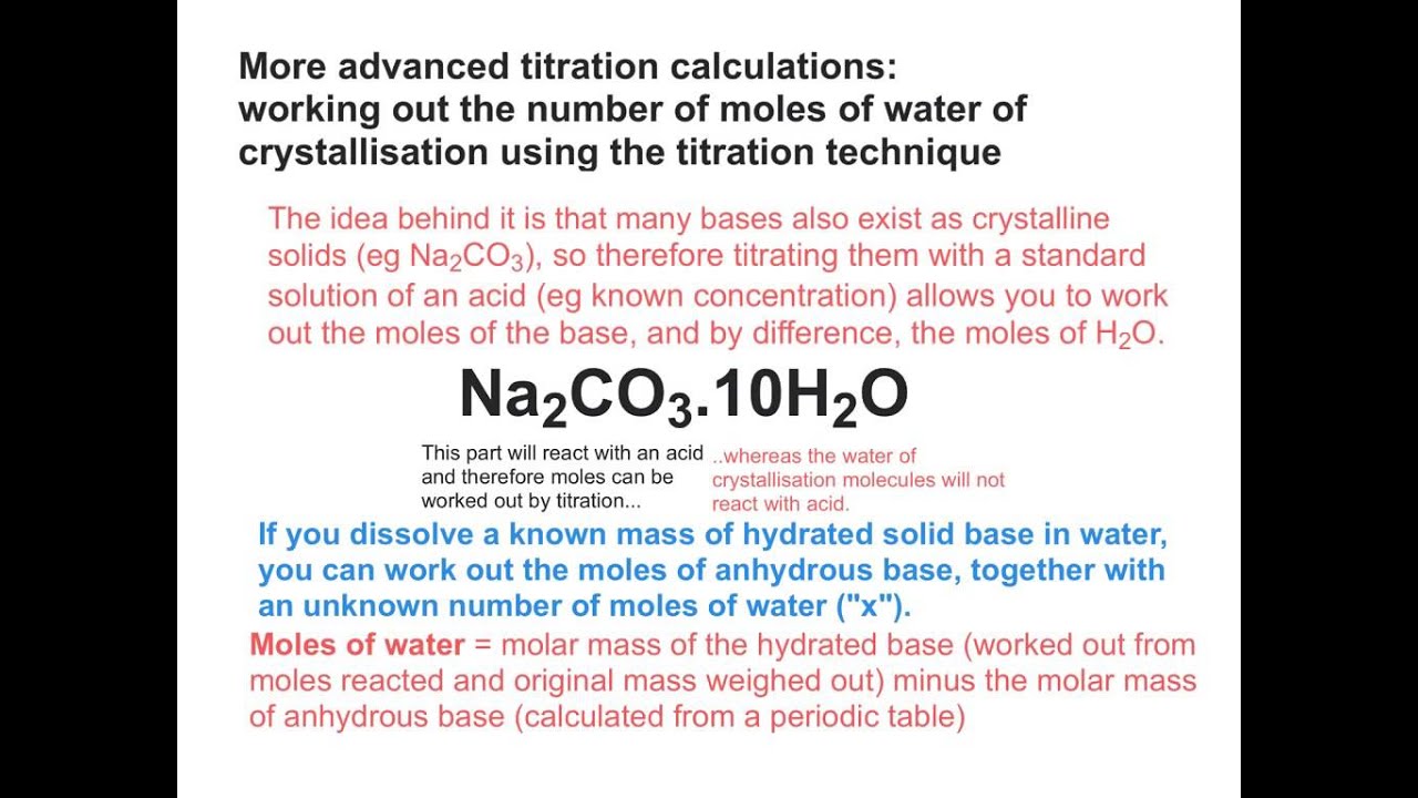 sodium carbonate water of crystallization