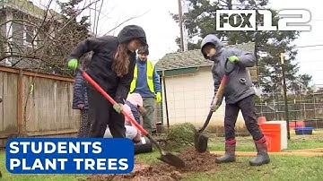 Students plant trees at Tucker Maxon School through Portland program