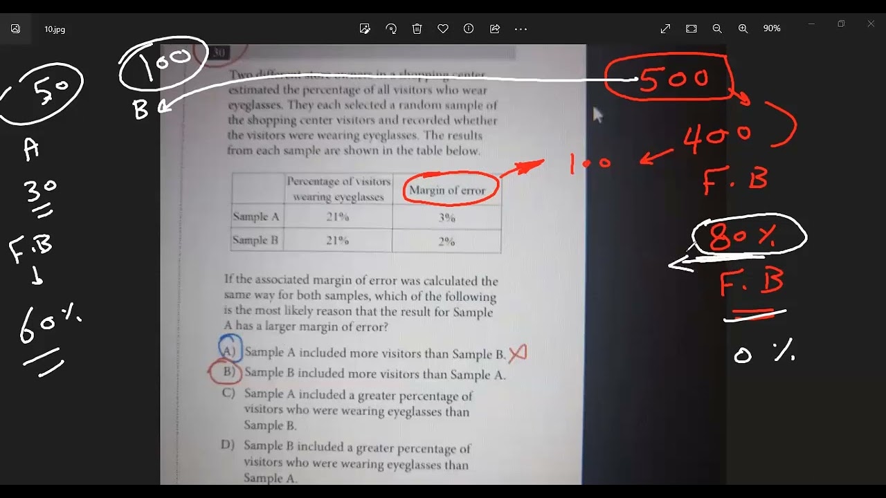 Official SAT Test No 30 Section 4 Statistics Margin Of Error Concept Official SAT Test No 30 Section 4 Statistics Margin Of Error Concept