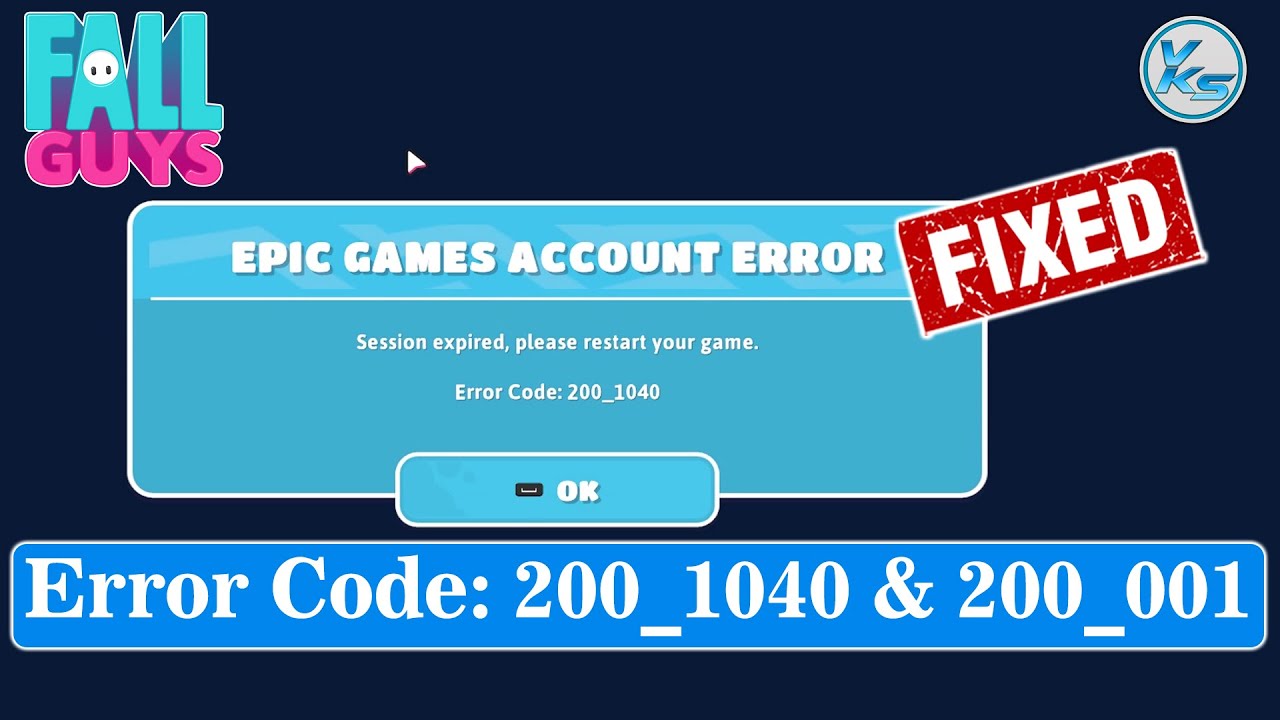 ✓ How To Fix Fall Guys Error Code : 200_1040 And 200_001
