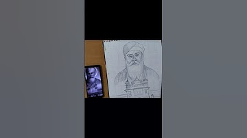 How to draw Guru Nanak Dev Ji With Golden Temple Drawing #gurunanakdevji #goldentemple #drawing #art