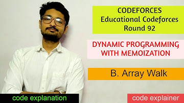 Array Walk ||  Educational Codeforces Round 92 || CODEFORCES || DYNAMIC PROGRAMMING