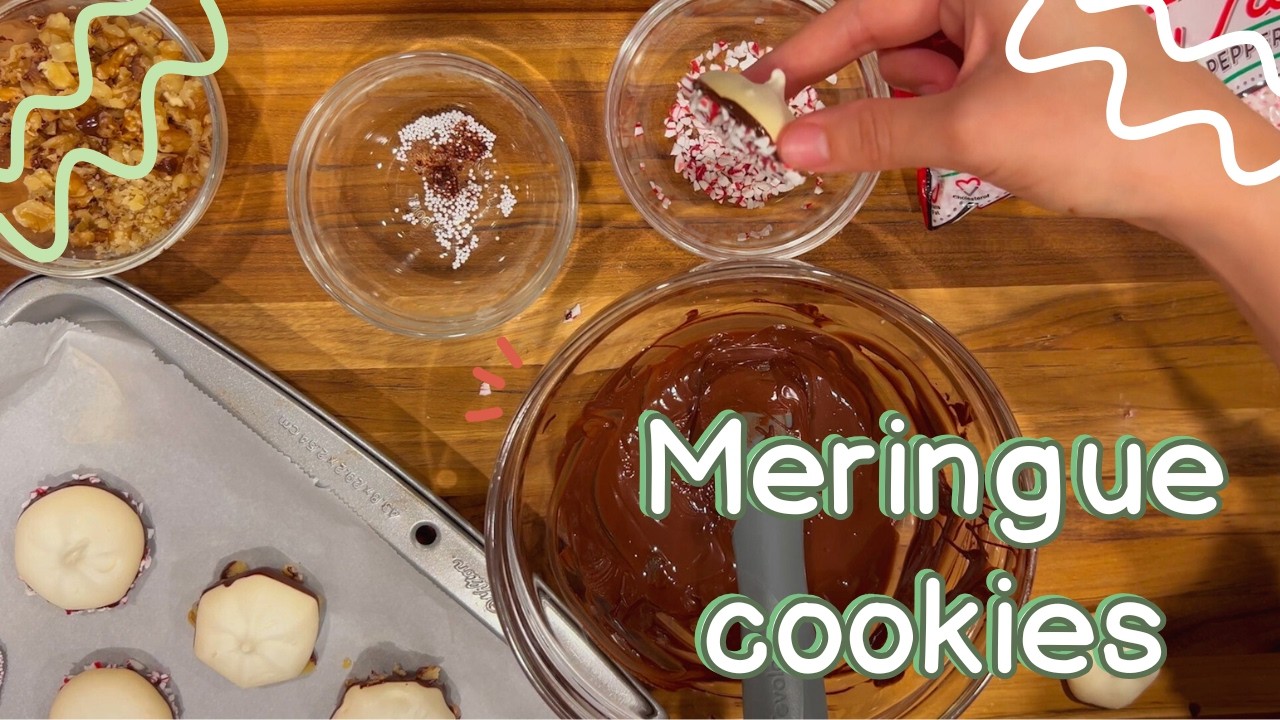 Making meringue cookies for the holiday