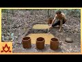 Primitive technology purifying clay by sedimentation and making pots