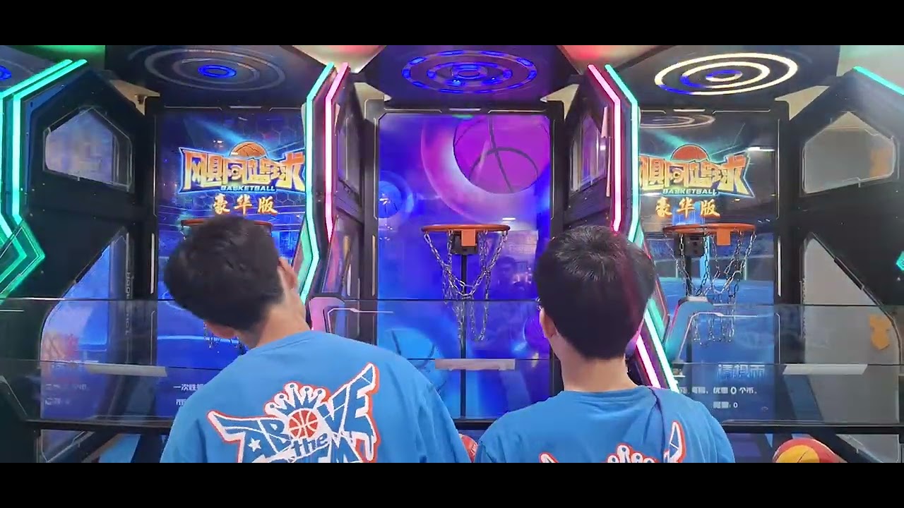 第一次和@basketballpractice-zhang 雙打颶風投籃機 有加分後能雙打到4500嗎 