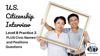 Mix-and-Match U.S. Citizenship Interview: Level B Practice 3 + Civic Names & Positions Questions
NEW Mix-and-Match U.S. Citizenship Interview:
Level B Practice 3 and Civic Names and Positions Questions
with Quang Nguyen
Script: https://traffic.libsyn.com/secure/uscitizenpod/b03.pdf
Download all of the
Mix-and-Match U.S. Citizenship Interview scripts
and practice with a friend:
https://bit.ly/mm-uscitizen
New Citizenship lessons
and resources are posted every day:
https://www.uscitizenpod.com/
#citizenship #naturalization #interview #UnitedStates #American #Vietnamese #VietnameseAmerican #AsianAmerican Mix-and-Match U.S. Citizenship Interview: Level B Practice 3 + Civic Names & Positions Questions