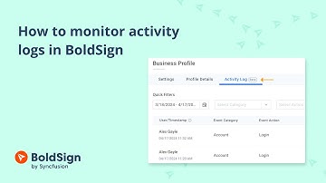 How to Monitor Activity Logs in BoldSign