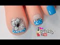 Diseño de uñas Pie / Muy fácil! / Uñas de los pies decoradas con mariposa y flor