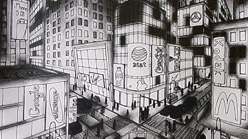 Two Point Perspective Drawing | Time Lapse