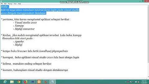 tutorial menghubungkan form login dengan database menggunakan mySql pada visual studio 2010.