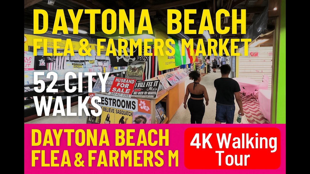Walk at Daytona Flea & Farmers Market | Daytona Beach, Florida Tour in 4K