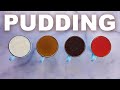 Jell-O-style pudding — vanilla, coffee, chocolate, strawberry