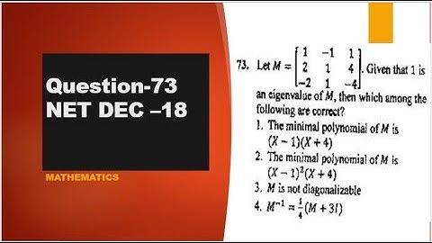 jordan form minimal polynomial CSIR NET DEC 2018 question 73