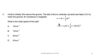 May 2025 IB Physics HL P1A TZ2 Q1