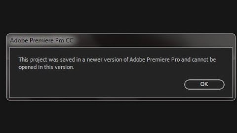 This project was saved in a newer version of Adobe Premiere Pro and cannot be opened in this version