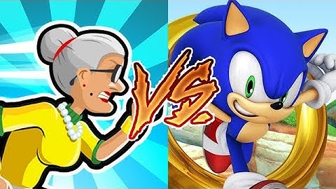Angry Granny Run vs Sonic Dash 2 (iOS Gameplay, Walkthrough)