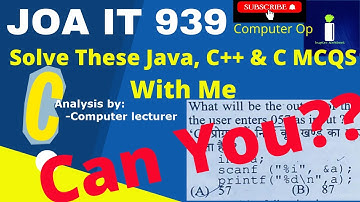Previous Years JOA IT Question | C++, Java ,C language Important MCQS  | JOA IT 939 @inspirenotebook