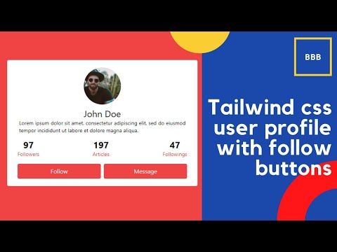 Tailwind css user profile with follow buttons