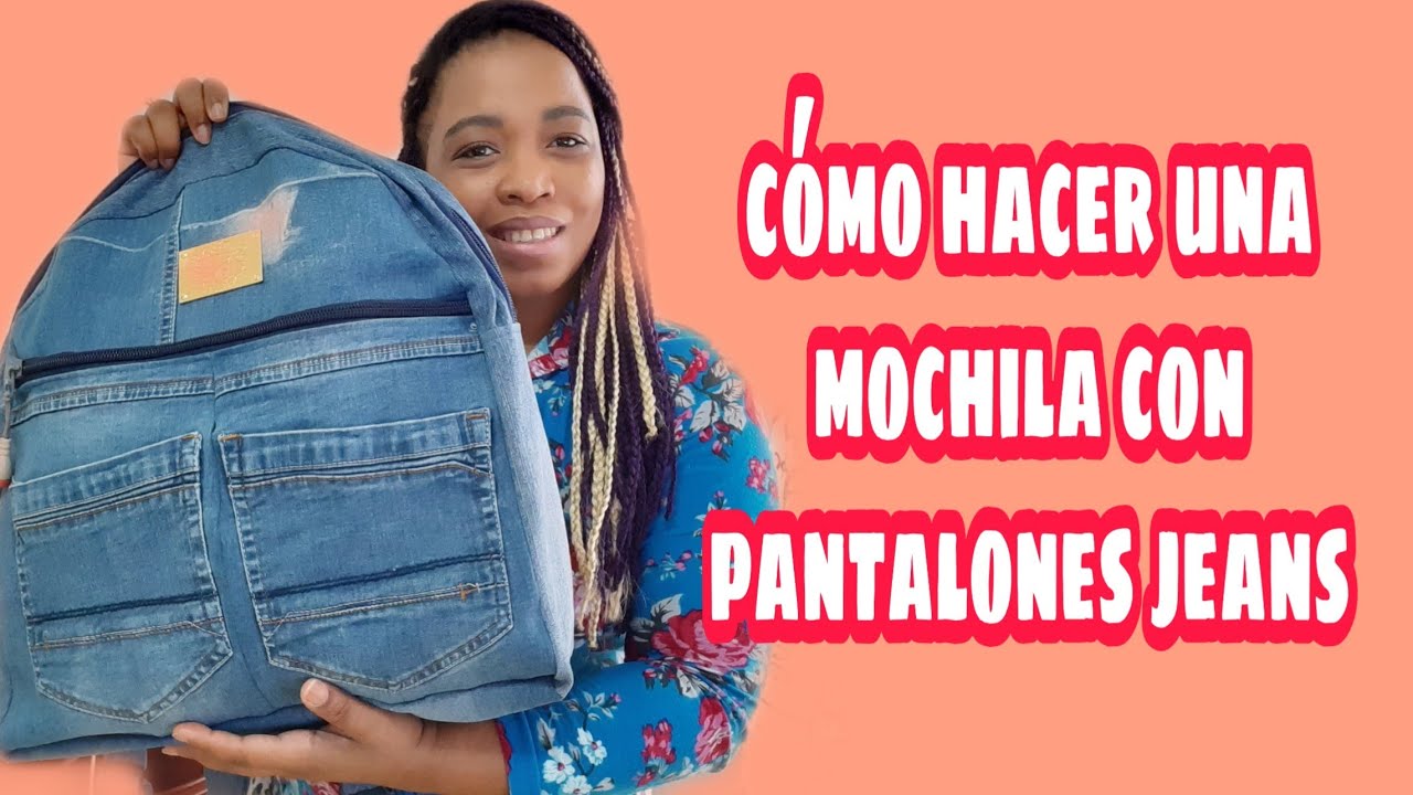 Como hacer una mochila reciclando pantalones jeans paso a paso. DIY. Fashion