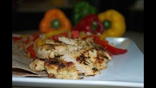 دجاج بالليمون وسلطه الفلفل والبصل Lime Chicken Fajitas