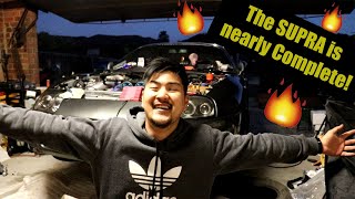 The 2JZ 450rwkw Supra motor has gone in!!! Rebuilding a Broken Toyota Supra Part 6