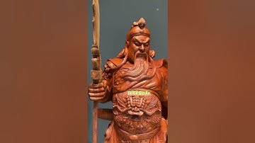 Tượng Quan Công chống đao gỗ Hương liền khối #tuonggo #quancong #tuongquancong