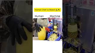 Human vs Machine: Pineapple Peeling Showdown! 🍍🦾 #shorts #vs