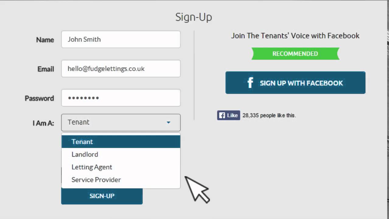 Sign Up at The Tenants' Voice.