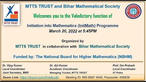 Initiation to Mathematics Valedictory