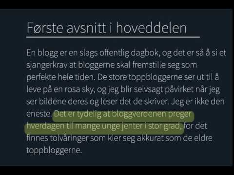 Analyse av personlig essay