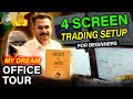 “My Dream Office Studio Tour 2025 | 4 Screen Pro Trading Setup for Beginners!”