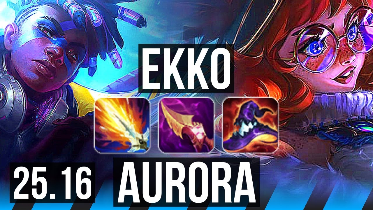 EKKO vs AURORA (MID) | 1300+ games | KR Master | 25.16