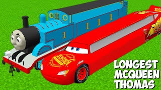 This is REAL LONGEST LIGHTNING MCQUEEN VS LONGEST THOMAS TANK Engine in Minecraft - Gameplay Video