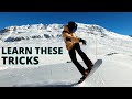 3 snowboard tricks with counter rotation