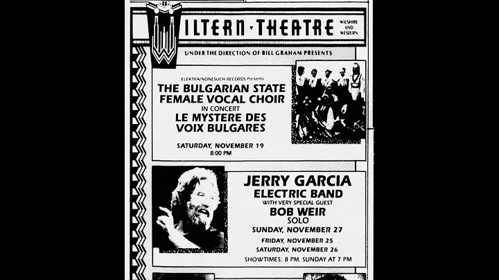 Jerry Garcia Band - 11/25/88 - Wiltern Theatre - Los Angeles, CA - sbd