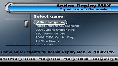 Como editar cheats de Action Replay Max no PCSX2 Ps2