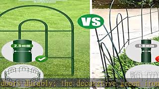 Amagabeli 35 Panels Decorative Garden Fence 50ft (L)x 18in(H) Rustproof Green Iron Landscape Wire F