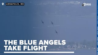 The Blue Angels practice over Annapolis