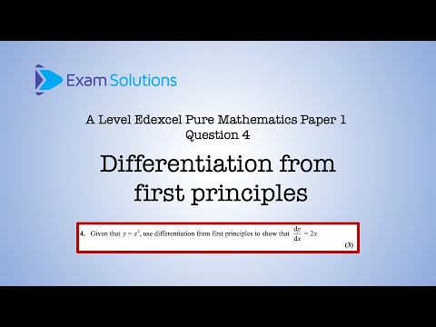 A level Edexcel June 2024 Paper 1 Q4 - Differentiation from first principles | ExamSolutions